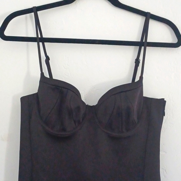 NWT H&M black satin bustier dress - Picture 3 of 12